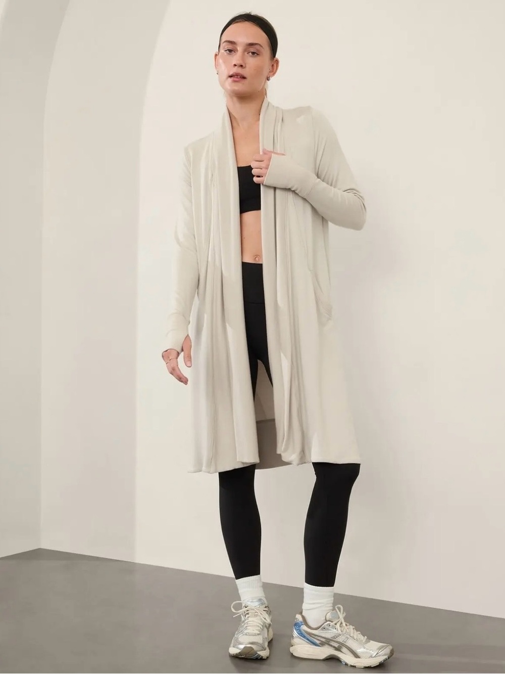 Athleta Heather Gray Open Cardigan